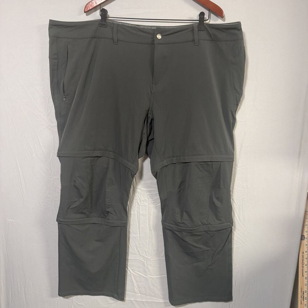 REI Womens 24W Convertible Hiking Pants Zip Off Capri Shorts Gray